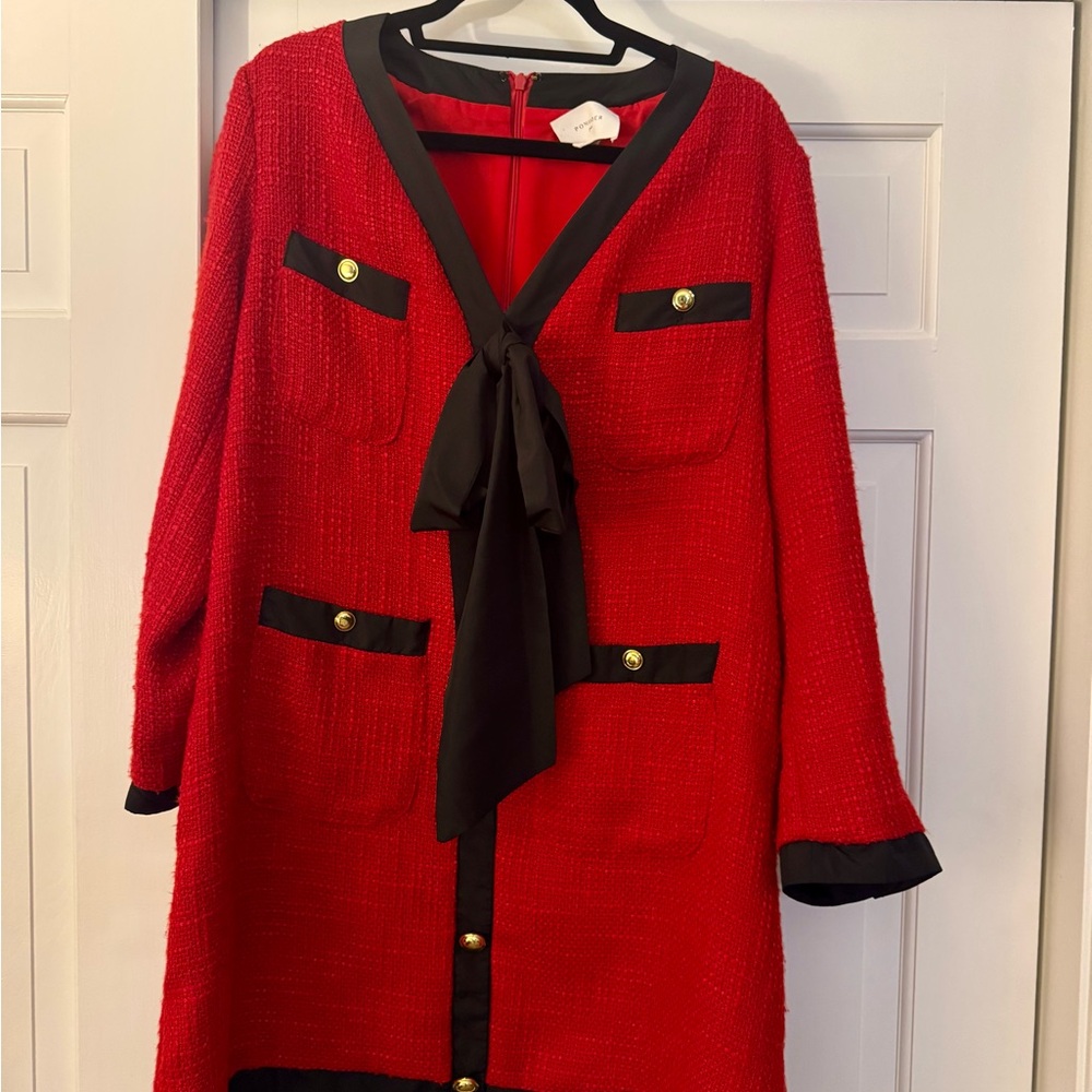 Tuckernuck Red and Black Long Sleeve Dress